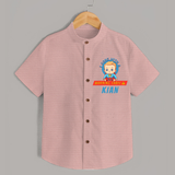 Warning Label | Personalized Baby Shirt for Little Heroes - PEACH - 0 - 6 Months Old (Chest 23")