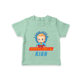 Warning Label | Personalized Baby T-Shirt for Little Heroes - MINT GREEN - 0-5 Months Old (Chest 17")