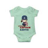 Little Captain America Romper | Personalized Baby Romper for Little Heroes - MINT GREEN - New Born (Chest 14")