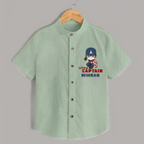 Little Captain America Shirt | Personalized Baby Shirt for Little Heroes - MINT GREEN - 0 - 6 Months Old (Chest 23")