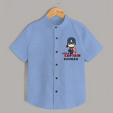Little Captain America Shirt | Personalized Baby Shirt for Little Heroes - SKY BLUE - 0 - 6 Months Old (Chest 23")