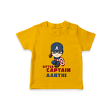 Little Captain America T-Shirt | Personalized Baby T-Shirt for Little Heroes - CHROME YELLOW - 0-5 Months Old (Chest 17")
