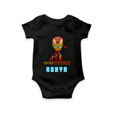 Little Iron Man Romper | Personalized Baby Romper for Little Tech Geniuses - BLACK - New Born (Chest 14")