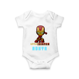 Little Iron Man Romper | Personalized Baby Romper for Little Tech Geniuses - WHITE - New Born (Chest 14")