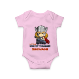 Little God of Thunder Romper | Personalized Romper for Little Thunder Gods - BABY PINK - New Born (Chest 14")
