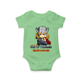 Little God of Thunder Romper | Personalized Romper for Little Thunder Gods - GREEN - New Born (Chest 14")