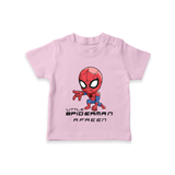 Little Spider-Man T-Shirt | Personalized Baby T-Shirt for Little Web-Slingers - BABY PINK - 0-5 Months Old (Chest 17")