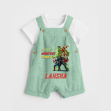 Little Avengers Team Dungaree Set | Custom Dungaree Set for Baby Superheroes - MINT GREEN - 0 - 5 Months Old (Chest 18")