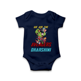 Little Avengers Leader Romper | Custom Baby Romper for Little Heroes - NAVY BLUE - New Born (Chest 14")