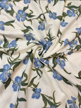 Blue Blossom Floral Cotton Sleeveless Short Kurti for Women