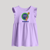 Vel Vel Murugan – Name Personalised Kids Baby Frock - LILAC - 0 - 3 Months Old (Chest 17")