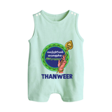 Vel Vel Murugan – Name Personalised Kids Romper Suit - MINT GREEN - 0 - 5 Months Old (Chest 18")