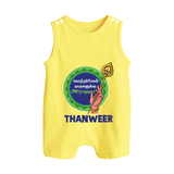 Vel Vel Murugan – Name Personalised Kids Romper Suit - PASTEL YELLOW - 0 - 5 Months Old (Chest 18")