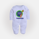 Vel Vel Murugan – Name Personalised Kids Fullbody Suit - BABY BLUE - New Born (Chest 7.5")