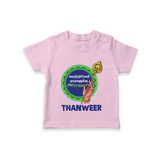 Vel Vel Murugan – Name Personalised Kids T-Shirt - BABY PINK - 0-5 Months Old (Chest 17")