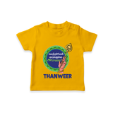 Vel Vel Murugan – Name Personalised Kids T-Shirt - CHROME YELLOW - 0-5 Months Old (Chest 17")