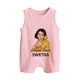 Palani Murugan Baby Blessings – Personalised Kids Romper Suit - BABY PINK - 0 - 5 Months Old (Chest 18")