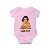 Palani Murugan Baby Blessings – Personalised Kids Romper - BABY PINK - New Born (Chest 14")