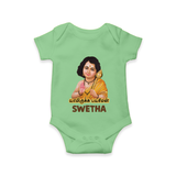 Palani Murugan Baby Blessings – Personalised Kids Romper - GREEN - New Born (Chest 14")