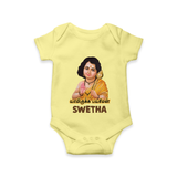 Palani Murugan Baby Blessings – Personalised Kids Romper - PASTEL YELLOW - New Born (Chest 14")