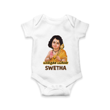 Palani Murugan Baby Blessings – Personalised Kids Romper - WHITE - New Born (Chest 14")