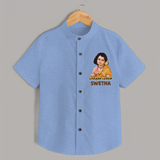 Palani Murugan Baby Blessings – Personalised Kids Shirt - SKY BLUE - 0 - 6 Months Old (Chest 23")