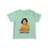 Palani Murugan Baby Blessings – Personalised Kids T-Shirt - MINT GREEN - 0-5 Months Old (Chest 17")