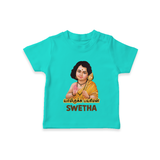 Palani Murugan Baby Blessings – Personalised Kids T-Shirt - TEAL - 0-5 Months Old (Chest 17")