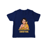 Palani Murugan Baby Blessings – Personalised Kids T-Shirt - NAVY BLUE - 0-5 Months Old (Chest 17")