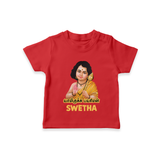 Palani Murugan Baby Blessings – Personalised Kids T-Shirt - RED - 0-5 Months Old (Chest 17")