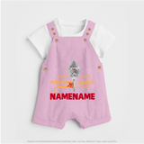 Sarvamum Sarvam Muruga – Personalised Kids Dungaree - BABY PINK - 0 - 5 Months Old (Chest 18")
