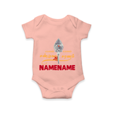 Sarvamum Sarvam Muruga – Personalised Kids Romper - PEACH - New Born (Chest 14")