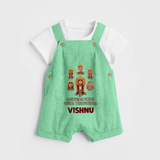Aarupadai Veedu Murugan – Name Personalised Kids Dungaree - GREEN - 0 - 5 Months Old (Chest 18")