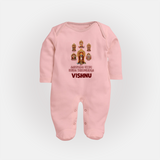 Aarupadai Veedu Murugan – Name Personalised Kids Fullbody Suit - BABY PINK - New Born (Chest 7.5")