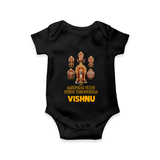 Aarupadai Veedu Murugan – Name Personalised Kids Romper - BLACK - New Born (Chest 14")