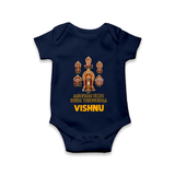 Aarupadai Veedu Murugan – Name Personalised Kids Romper - NAVY BLUE - New Born (Chest 14")