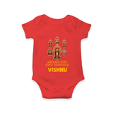 Aarupadai Veedu Murugan – Name Personalised Kids Romper - RED - New Born (Chest 14")
