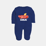 Veeravel! – Name Personalised Kids Fullbody Suit - NAVY BLUE - New Born (Chest 7.5")