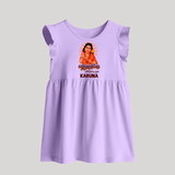 Kandhanukku Arohara – Murugan Blessings Personalised Kids Baby Frock - LILAC - 0 - 3 Months Old (Chest 17")