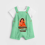Kandhanukku Arohara – Murugan Blessings Personalised Kids Dungaree - GREEN - 0 - 5 Months Old (Chest 18")