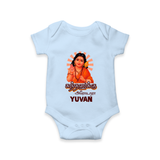 Kandhanukku Arohara – Murugan Blessings Personalised Kids Romper - BABY BLUE - New Born (Chest 14")