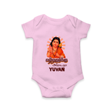 Kandhanukku Arohara – Murugan Blessings Personalised Kids Romper - BABY PINK - New Born (Chest 14")