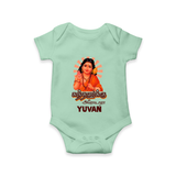 Kandhanukku Arohara – Murugan Blessings Personalised Kids Romper - MINT GREEN - New Born (Chest 14")