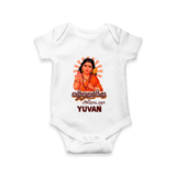 Kandhanukku Arohara – Murugan Blessings Personalised Kids Romper - WHITE - New Born (Chest 14")