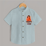 Kandhanukku Arohara – Murugan Blessings Personalised Kids Shirt - ARCTIC BLUE - 0 - 6 Months Old (Chest 23")