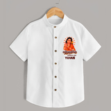 Kandhanukku Arohara – Murugan Blessings Personalised Kids Shirt - WHITE - 0 - 6 Months Old (Chest 23")