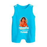 Kandhanukku Arohara – Murugan Blessings Personalised Kids Romper Suit - SKY BLUE - 0 - 5 Months Old (Chest 18")