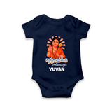Kandhanukku Arohara – Murugan Blessings Personalised Kids Romper - NAVY BLUE - New Born (Chest 14")