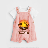 Kaakka Kaakka Kanavel Kaakka – Name Personalised Kids Dungaree - PEACH - 0 - 5 Months Old (Chest 18")