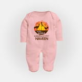 Kaakka Kaakka Kanavel Kaakka – Name Personalised Kids Fullbody Suit - BABY PINK - New Born (Chest 7.5")